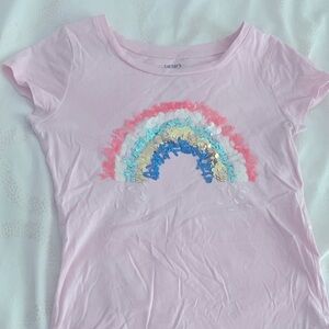Carter's Light Pink Sequin Rainbow Tee